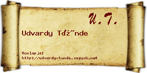 Udvardy Tünde névjegykártya